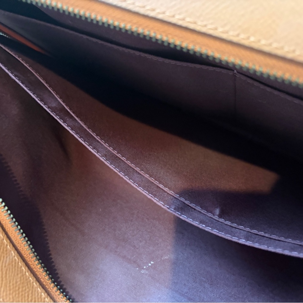 Men's Tan Leather Briefcase with Detachable Strap - Picture 5 of 8